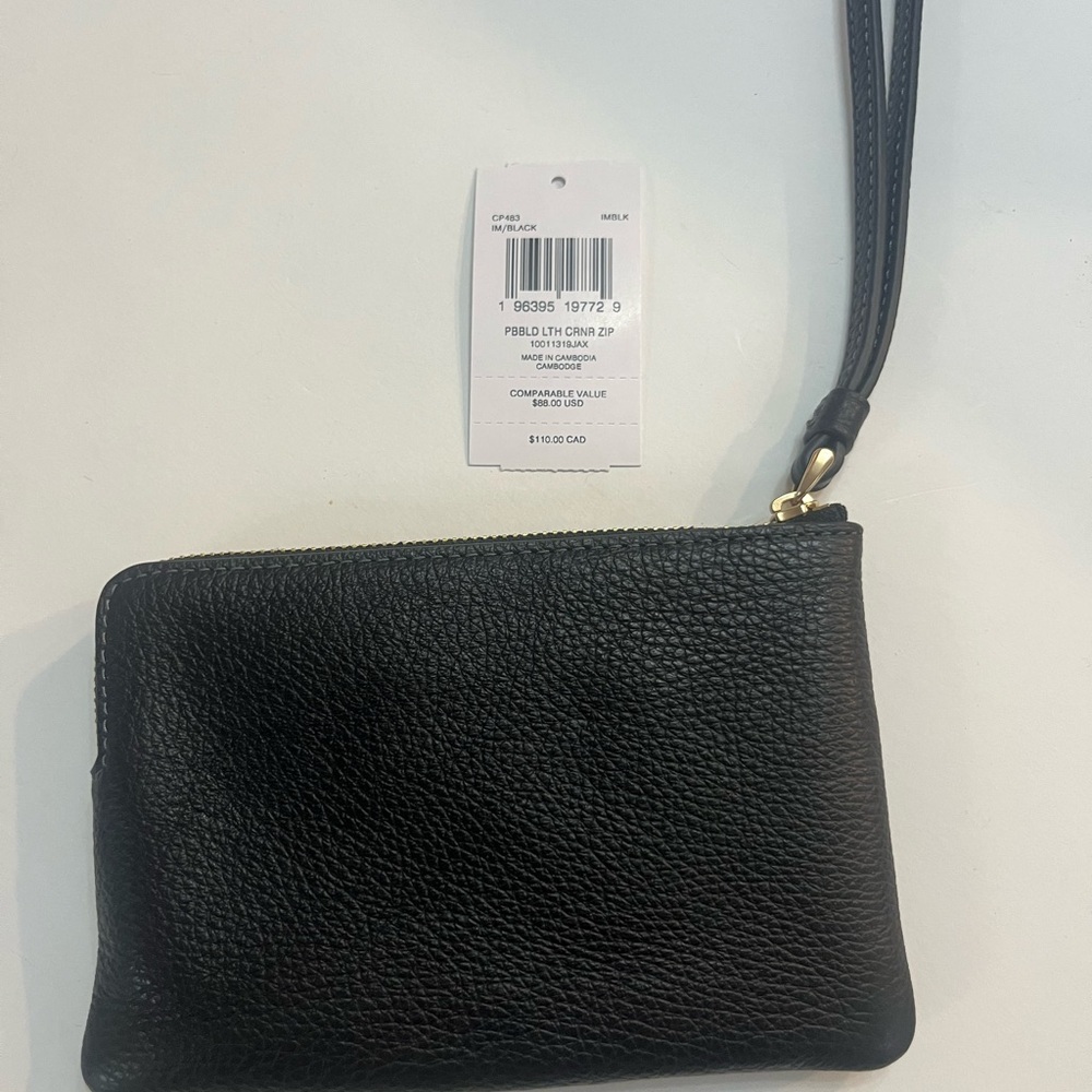 COACH pebbles leather wristlet corner zip - Picture 3 of 4